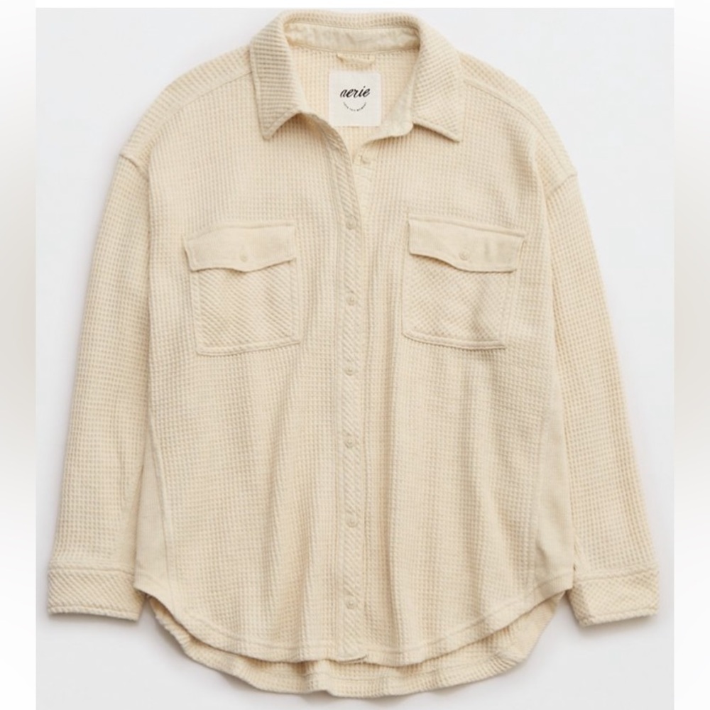 Oversized Waffle Knit Long Sleeve Top